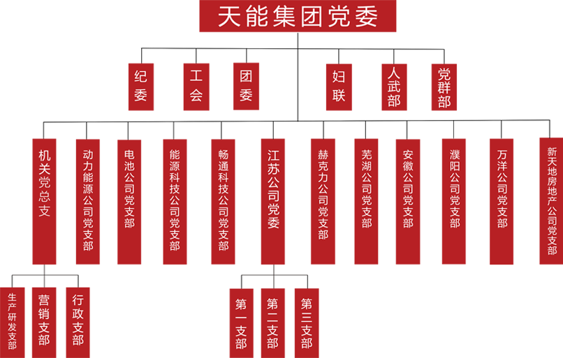 天能建團(tuán)黨委組織架構(gòu)